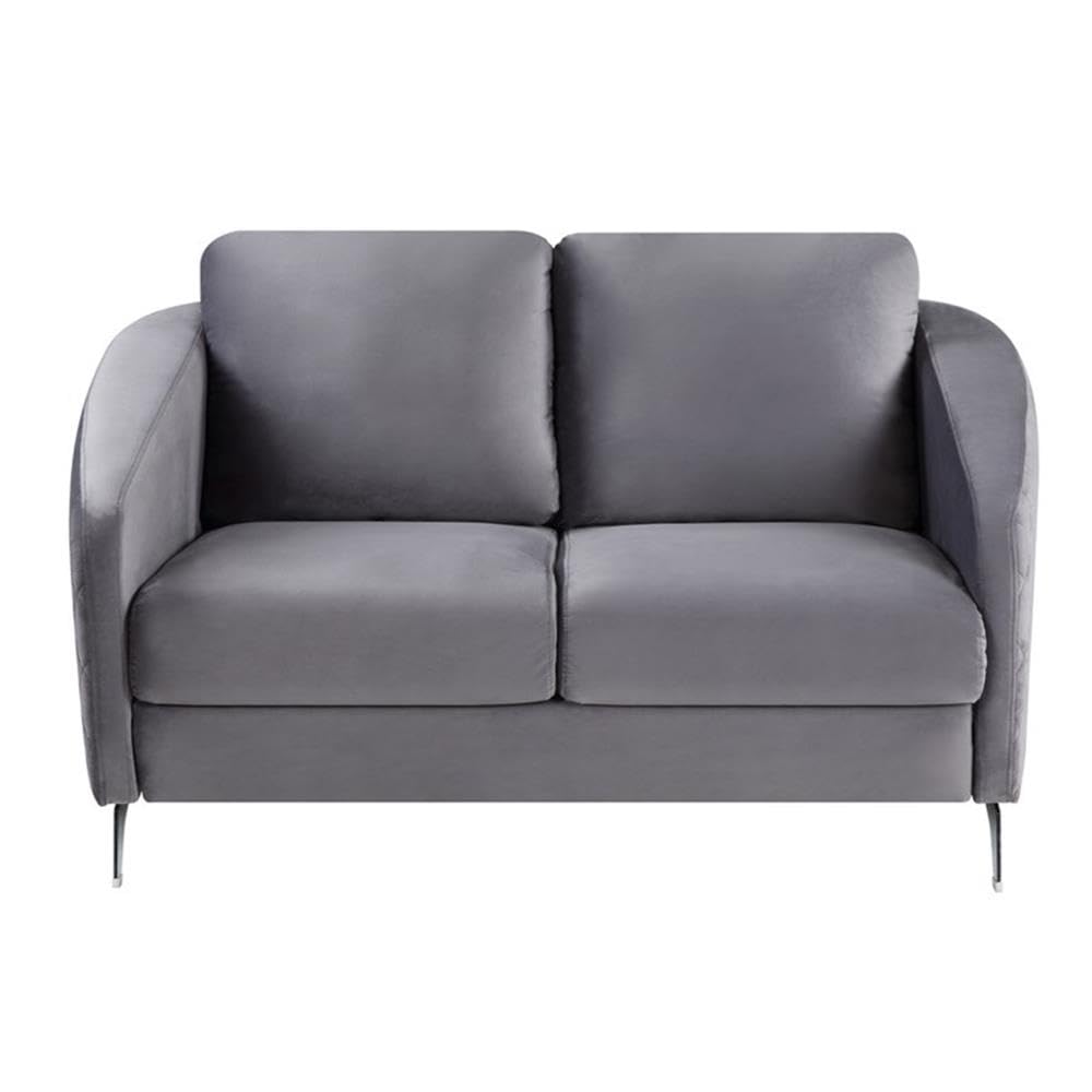 Lilola Home Sofia Gray Velvet Fabric Sofa Loveseat Living Room Set