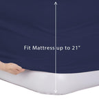 Bedecor Air Bed Sheets For Mattress Cover Removable Bed And Elastic Band Super Soft And Breathable & Deep Up To 21'' Blue King