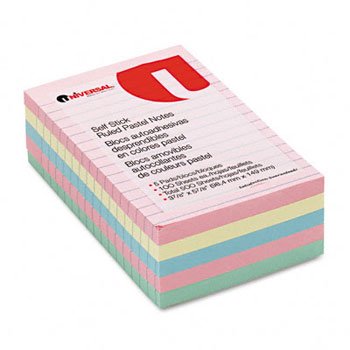 Universal Standard Self-Stick Pastel Color Note Pads Pad,4X6,Flat,5-Pack,Ast Pc027Lvjff (Pack Of10)