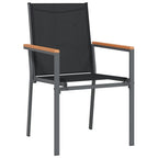 vidaXL 2 pcs Patio Chairs - Modern Outdoor Furniture with Textilene Fabric & Powder-Coated Steel | Garden and Terrace Seating – Black - 21.7"x24.2"x35.4"