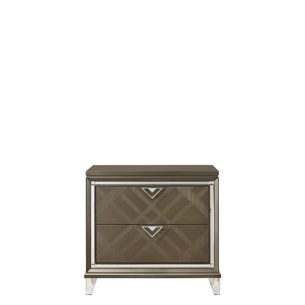 Acme Skylar Nightstand In Dark Champagne