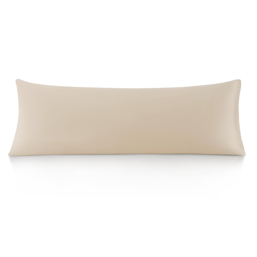 Oubonun 100% Cotton Body Pillowcase - 800 Thread Count/21X54, Moisture Absorbent And Breathable, Premium Hotel Body Pillow Cover For All Seasons, Beige