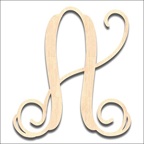 Back40Life - Precision Cut Vine Wood Monogram Letter - 13-inch Unfinished LC-01 Parent (E)