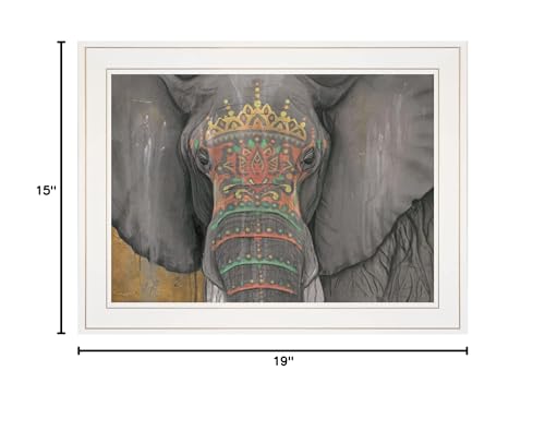 Tattooed Elephant Trunk White Framed Print Wall Art