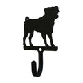 Village Wrought Iron Pug Dog Wall Hook Decorative Small