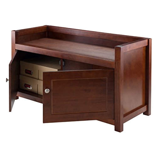 Stylish Walnut Finish Entryway Storage Bench with Ample Space | 39.76' W x 15.35' D x 21.65' H | 47.55 lbs