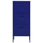 vidaXL Navy Blue Storage Cabinet - 16.7"x13.8"x40" - Steel Material - Extendable Drawers - Industrial Style - Adjustable Levellers