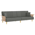 vidaXL Multi-Functional Sofa Bed with Armrests, 100% Polyester Upholstered Sleeper Sofas, Breathable Two Backrests Adjustable to Twin Bed, with Extra Practical Pillows, Dark Gray