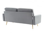 HomeRoots Compact 72' Grey Velvet Sofa with Two Cushions