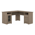 Bush Furniture Cabot L Shaped Computer Desk in Ash Gray | Corner Table with Drawers for Home Office