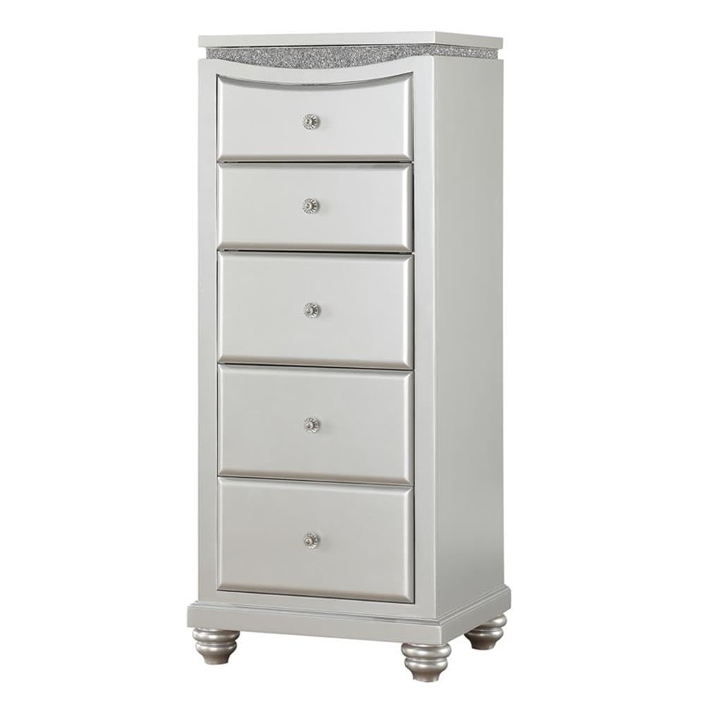 Acme Maverick 5-Drawer Wooden Lingerie Chest in White Platinum