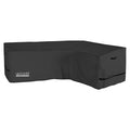 Ultcover Patio L-Shaped Right Facing Sofa Cover Waterproof For 4-Seater Outdoor Sectional Furniture Couch 85X58 Inch Wide, Black