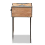 Baxton Studio Laurel Rustic Industrial Antique Grey Finished Metal and Whitewashed Oak Brown Finished Wood 1-Drawer Nightstand