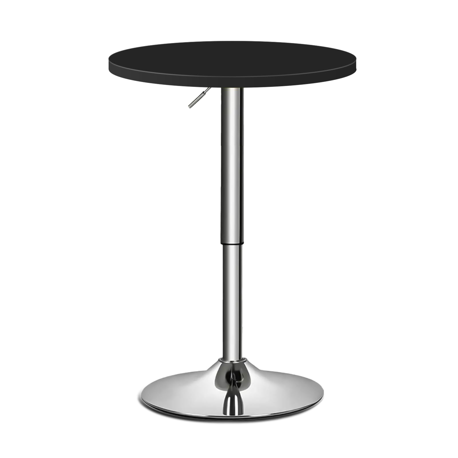 Monibloom Bistro Pub Table Round Bar 27.5'- 36' Height-Adjustable Cocktail Table With 23.5 Inch Table Top For Dining Room Home Kitchen Patio Bistro (Black)