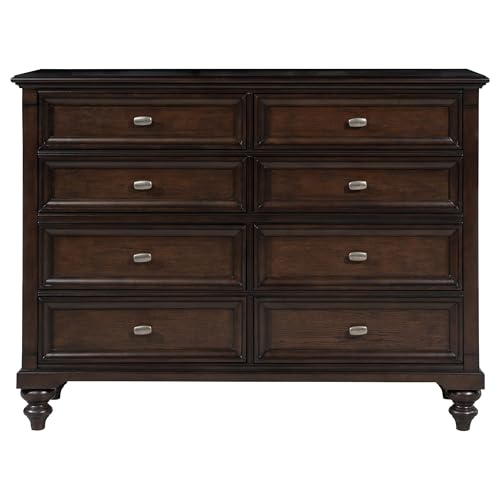 Coaster Home Furnishings Andover Traditional 58-inch 8-Drawer Bedroom Dresser Clothing Storage Cabinet Wide Chest of Drawers Organizer Unit Dark Oak 223633