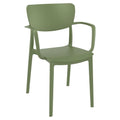 Compamia Lisa Dining Arm Chair in Olive Green Finish (Set of 2)