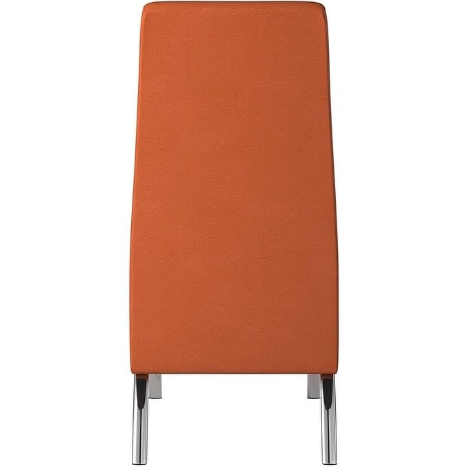 Creative Images Hamil Leatherette Dining Chair with Chrome Legs Set of 2 Orange Orange Finish