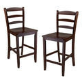 Ergode Wood Element Counter Stool Set | Oyster Gray | 2-Pc Set | Solid Wood | 220lbs Weight Capacity | Stable & Stylish | Multiple Finishes (94244-VV)