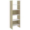 NusGear Book Cabinet White and Sonoma Oak 23.6"x13.8"x70.9" Chipboard-N3412