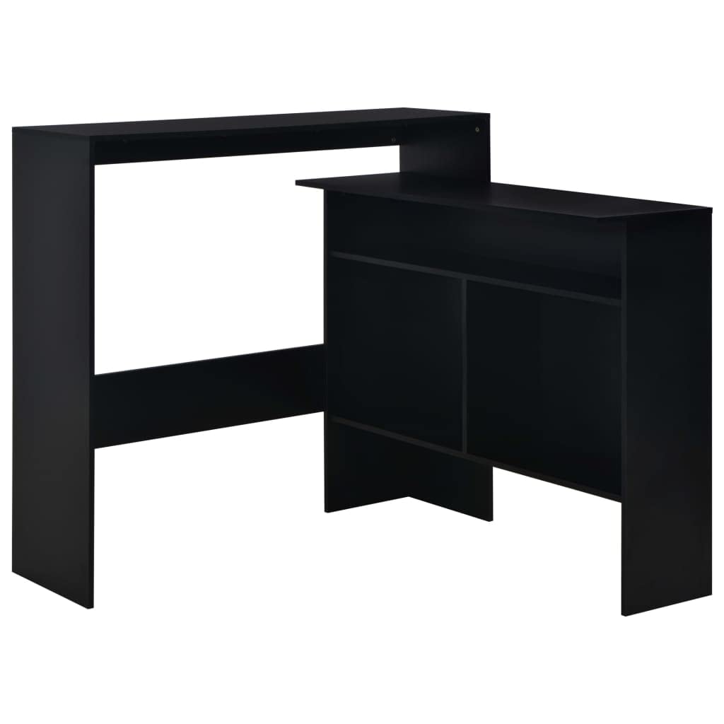 vidaXL Bar Table with 2 Table Tops Black 51.18&quot;x15.75&quot;x47.24&quot;