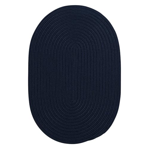 Colonial Mills Boca Raton Solid Oval Rugs 4X6 - Navy