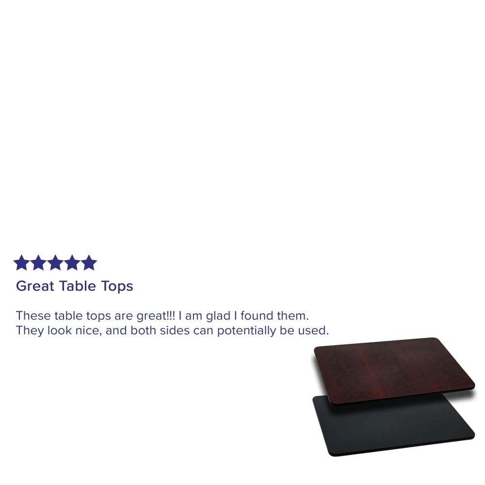 Flash Furniture Glenbrook 30'' X 48'' Rectangular Table Top With Black Or Mahogany Reversible Laminate Top