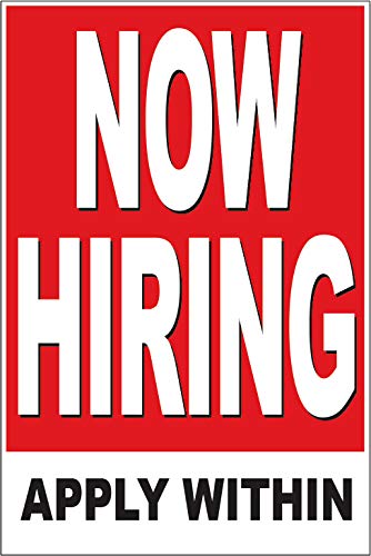 4 Less Co 24X36 Now Hiring Poster Retail Business Store Window Pop Sign Rb