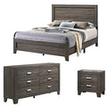 Best Quality Furniture 3Pc Twin Bed + Dresser + Nightstand, Gray