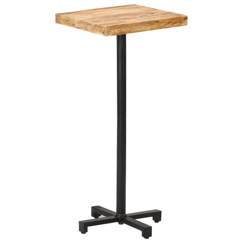 vidaXL Bar Table Square 19.7&quot;x19.7&quot;x43.3&quot; Rough Mango Wood