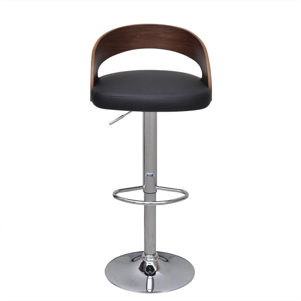 vidaXL 2 pcs Bar Stools – Scandinavian Style Bent Wood & Artificial Leather Seating, Adjustable Height, 360° Rotation, Sturdy Metal Frame – Ideal for Bar and Dining Area