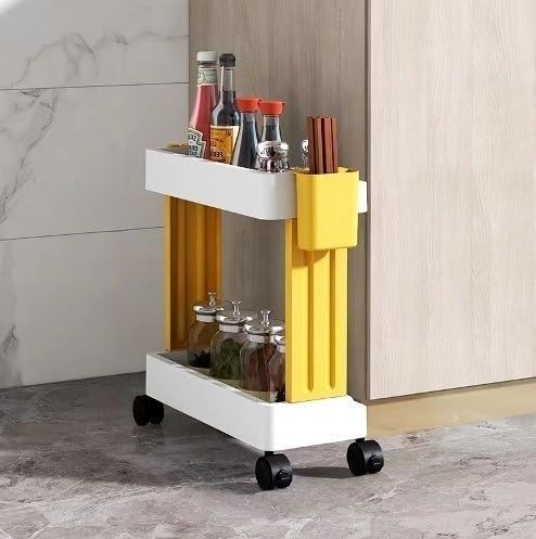 Divik Office, Garage, Shops, Salon Storage Organizer Pantry Rack With Wheels Folding Storage Rack Shelf Rack Trolley Bathroom Ki