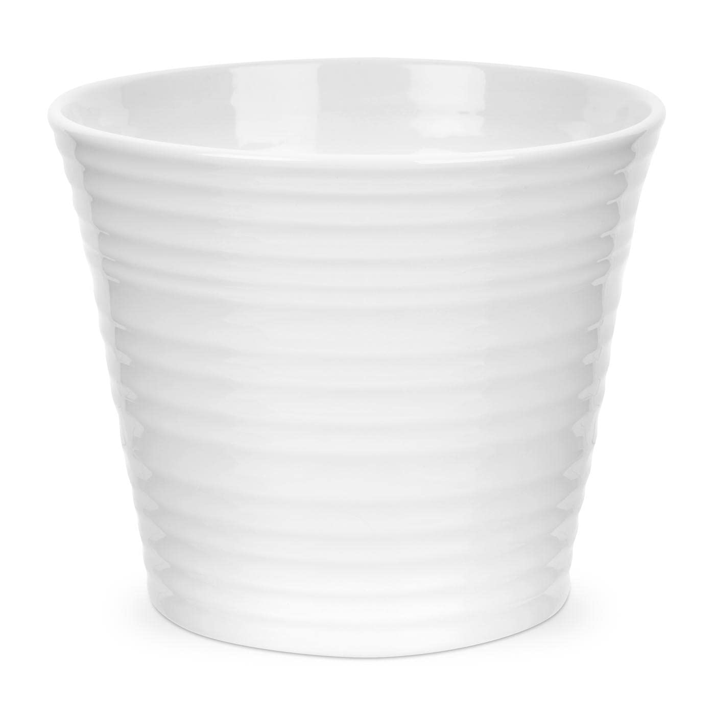 Portmeirion Sophie Conran White Flower Pot  7 Inch Flower Vase for Kitchen and Home D  cor  Small Plant Pot for Indoor Plants  M