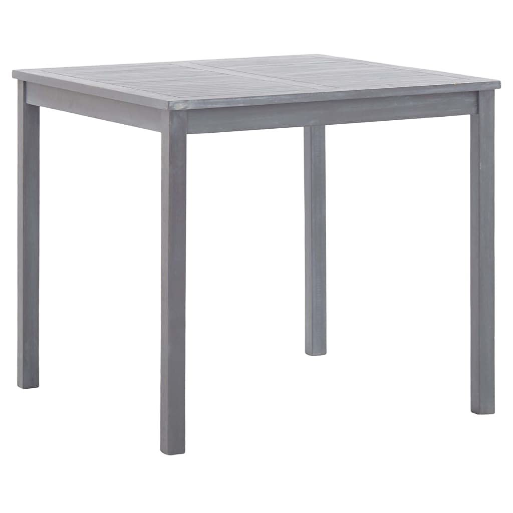 Vidaxl Solid Acacia Wood Patio Table Weather Resistant Patio Dining Dinner Room Kitchen Outdoor Furniture Furniture Gray 31.5&quot;X31.5&quot;X29.1&quot;