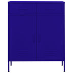 vidaXL Steel Storage Cabinet with Adjustable Shelf - Navy Blue - 31.5"x13.8"x40" - Industrial Style - 2 Doors and Drawers - Ideal for Books, DVDs, Multimedia Appliances