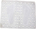 CASA FURNISHING  Bathroom NonSlip PVC Shower Mat with Suction Cups (White, Standard Size)