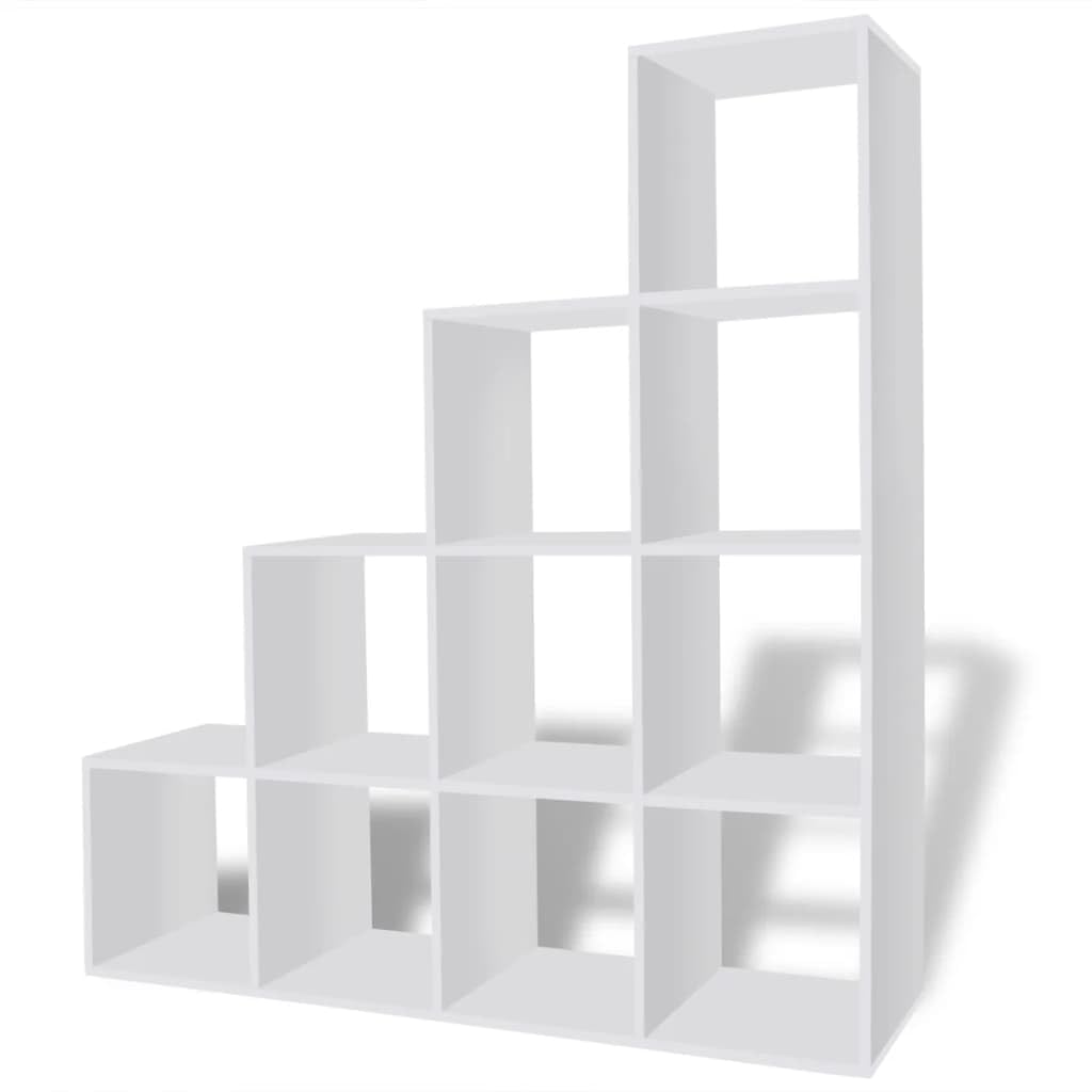 vidaXL Bookcase/Shelf, Storage Unit with Compartment, Book Shelf, Living Room, Indoor Living Room, 142 cm, White