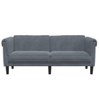 vidaXL Dark Gray Velvet 2-Seater Upholstered Loveseat - Comfortable Modern Couch with Supportive Legs for Living Room
