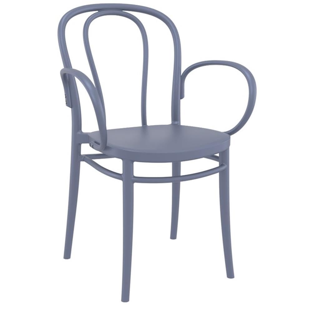 Compamia Victor XL Resin Outdoor Arm Chair Dark Gray (Set of 2)