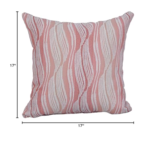 Blazing Needles Square Polyester Jacquard Throw Pillows, 17&quot;, Clove Blush 2 Count