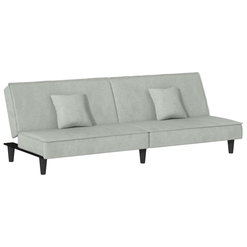 vidaXL Convertible Sofa Bed in Elegant Light Gray Velvet Material – Modern Design, Comfortable Seating by Day, Cozy Bed by Night.