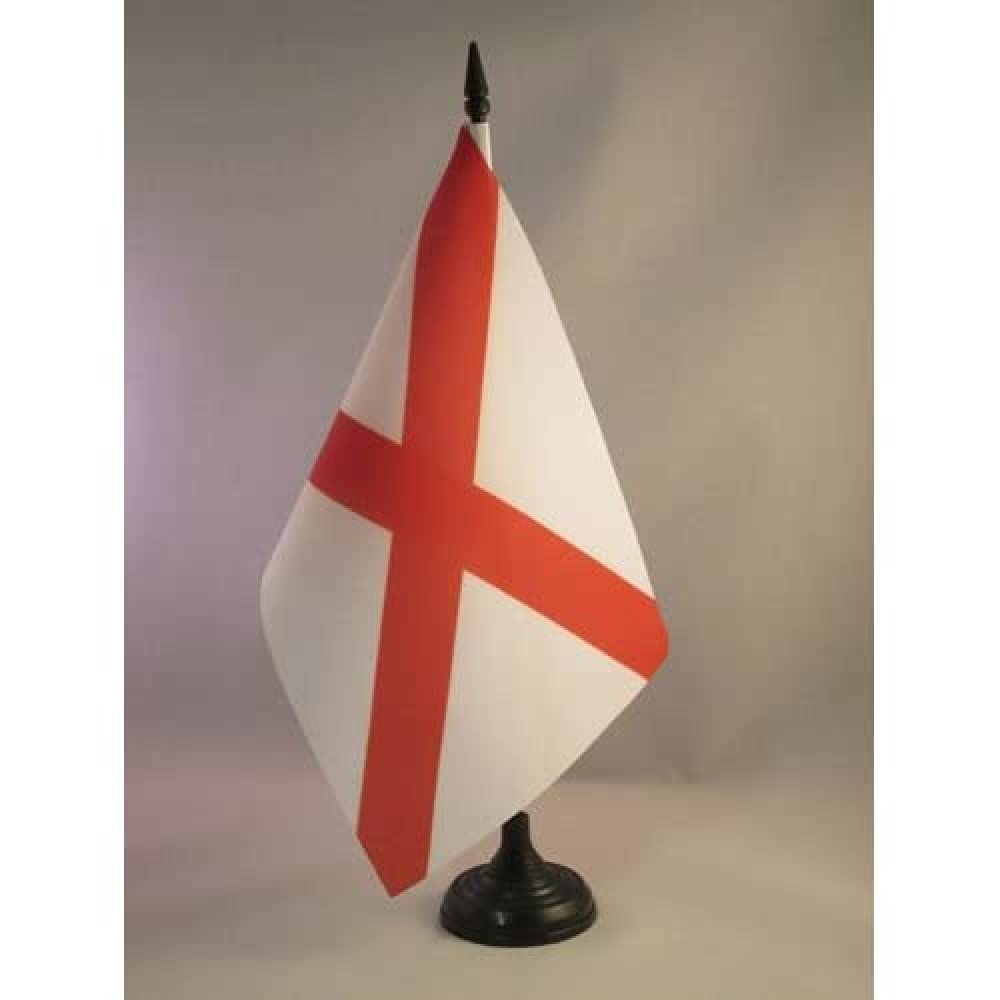 Alabama Table Flag 5' X 8' - Us State Of Alabama Desk Flag 21 X 14 Cm - Black Plastic Stick And Base - Az Flag