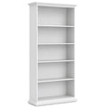 Tall Wide 5 Shelf Bookcase, White