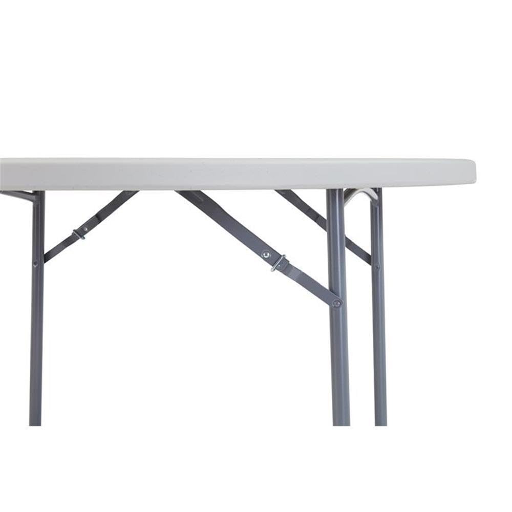 National Public Seating BT-R Series Steel Frame Round Blow Molded Plastic Top Folding Table, 700 lbs Capacity, 71&quot; Diameter x 32&quot; Height, Speckled Gray/Gray