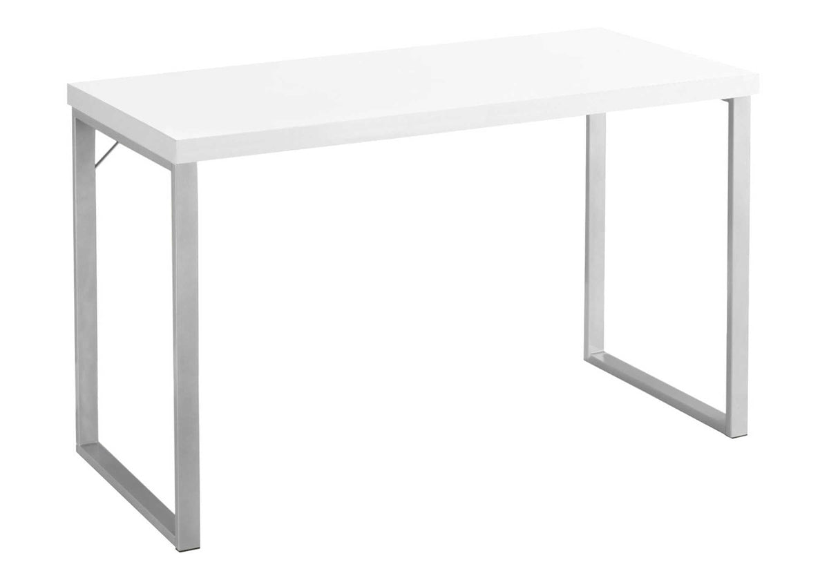 Monarch Specialties I 7154 Computer Desk, Home Office, Laptop, 48&quot; L, Work, Metal, Laminate, White, Grey, Contemporary, Modern