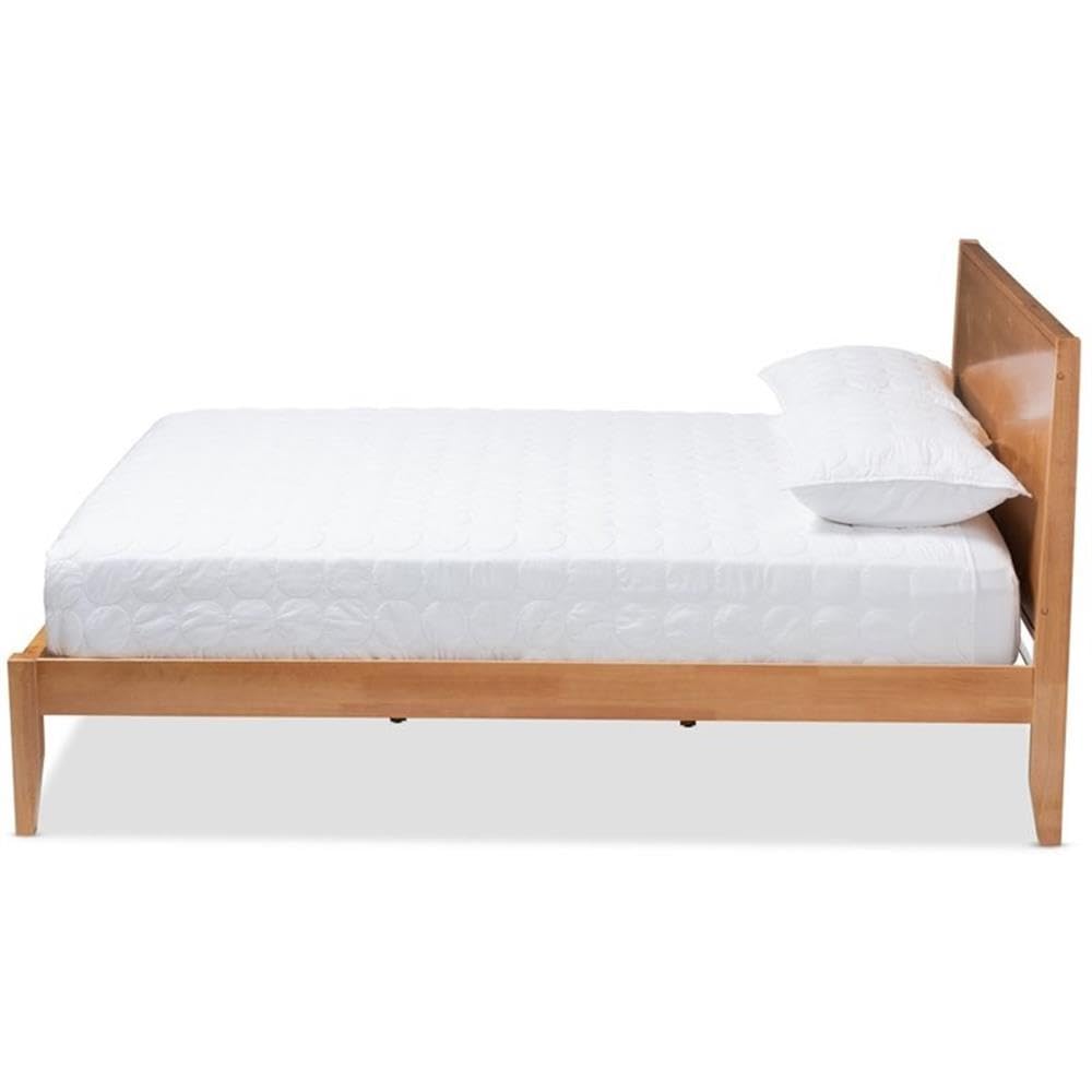 Baxton Studio Marana Modern and Rustic Natural Oak and Pine Finished Wood King Size Platform Bed