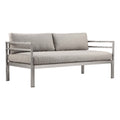 Pangea Home Cold 25x65 Two Seater Modern Aluminum Sofa in Gray Finish