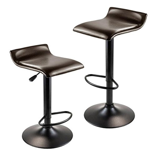 Ergode Paris Adjustable Swivel Stools, 2-Pc Set, Black & Espresso