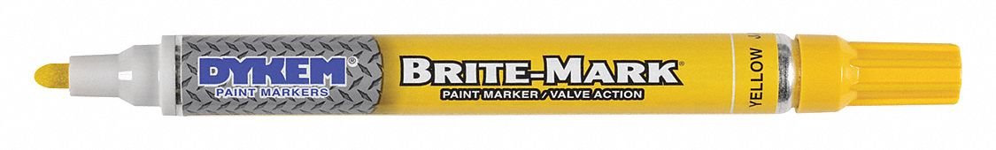 Dykem #84004 Yellow Med Brite-Mark Med Tip Marker