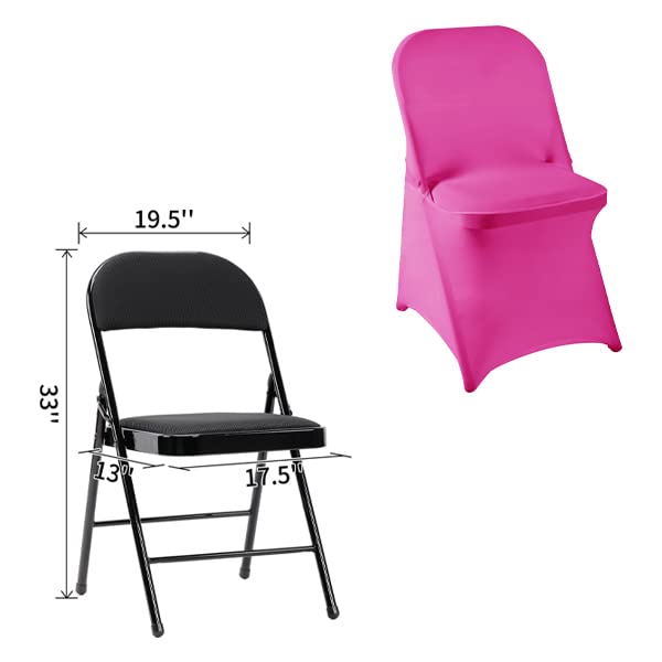 Eccwai 12 Pcs Waterproof Stretch Spandex Folding Chair Covers, Dining Room Chair Slipcovers Protector For Wedding, Banquet, Part