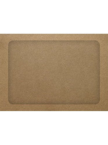 Luxpaper A7 Full Face Window Envelopes | Peel & Press | 5 1/4' X 7 1/4' | Grocery Bag Brown | 70Lb. Text | 50 Qty